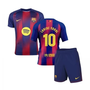Bambino Maglia Calcio Barcellona Lamine Yamal #10 2025-26 Champions League Prima (+ Pantaloncini)