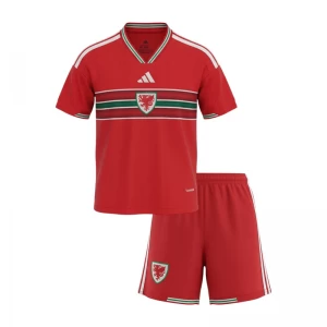 Bambino Maglia Calcio Galles 2026 Prima (+ Pantaloncini)