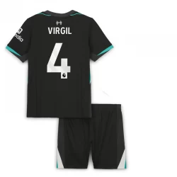 Bambino Maglia Calcio Liverpool FC 2024-25 Virgil van Dijk #4 Trasferta (+ Pantaloncini)
