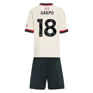 Bambino Maglia Calcio Liverpool FC 2025-26 Cody Gakpo #18 Trasferta (+ Pantaloncini)