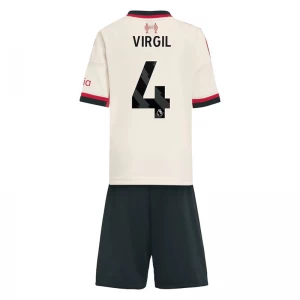 Bambino Maglia Calcio Liverpool FC 2025-26 Virgil van Dijk #4 Trasferta (+ Pantaloncini)