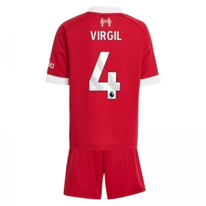 Bambino Maglia Calcio Liverpool FC Virgil van Dijk #4 2025-26 Prima (+ Pantaloncini)