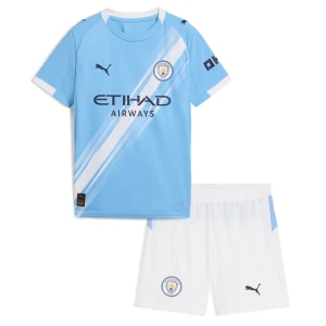 Bambino Maglia Calcio Manchester City 2025-26 Prima (+ Pantaloncini)