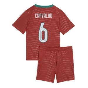 Bambino Maglia Calcio Portogallo Carvalho #6 Mondiali 2026 Prima (+ Pantaloncini)
