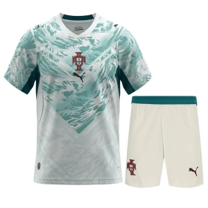 Bambino Maglia Calcio Portogallo Mondiali 2026 Trasferta (+ Pantaloncini)