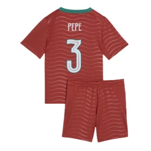 Bambino Maglia Calcio Portogallo Pepe #3 Mondiali 2026 Prima (+ Pantaloncini)