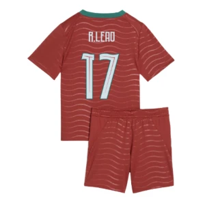 Bambino Maglia Calcio Portogallo R. Leao #17 Mondiali 2026 Prima (+ Pantaloncini)