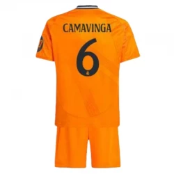 Bambino Maglia Calcio Real Madrid 2024-25 HP Eduardo Camavinga #6 Trasferta (+ Pantaloncini)