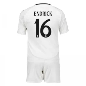 Bambino Maglia Calcio Real Madrid Endrick #16 2024-25 Prima (+ Pantaloncini)