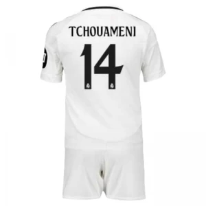 Bambino Maglia Calcio Real Madrid Tchouameni #14 2024-25 HP Prima (+ Pantaloncini)
