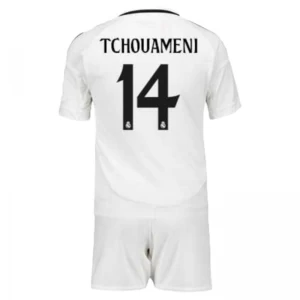 Bambino Maglia Calcio Real Madrid Tchouameni #14 2024-25 Prima (+ Pantaloncini)