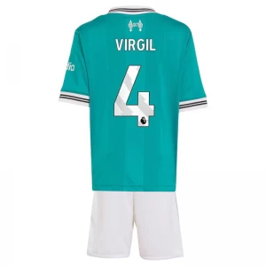 Bambino Maglie Calcio Liverpool FC Virgil van Dijk #4 2025-26 Terza (+ Pantaloncini)