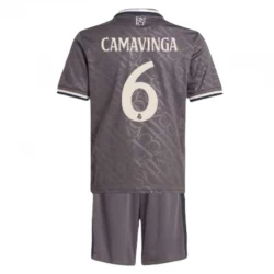 Bambino Maglie Calcio Real Madrid Eduardo Camavinga #6 2024-25 Terza (+ Pantaloncini)
