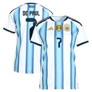 Donna Maglia Calcio Argentina De Paul #7 Mondiali 2026 Prima