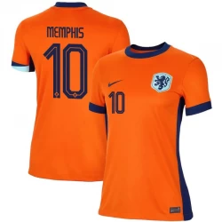 Donna Maglia Calcio Olanda Memphis Depay #10 Europei 2024 Prima