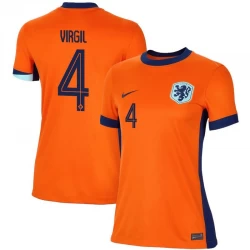 Donna Maglia Calcio Olanda Virgil van Dijk #4 Europei 2024 Prima
