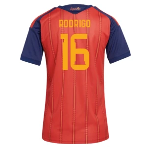 Donna Maglia Calcio Spagna Rodrigo #16 Mondiali 2026 Prima