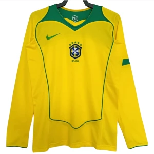 Maglia Brasile Retro 2004 Prima Uomo Manica Lunga