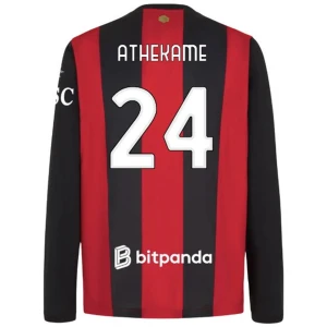 Maglia Calcio AC Milan Athekame #24 2026-27 Prima Uomo Manica Lunga