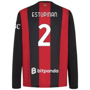 Maglia Calcio AC Milan Estupinan #2 2026-27 Prima Uomo Manica Lunga