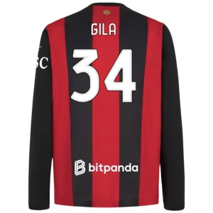 Maglia Calcio AC Milan Gila #34 2026-27 Prima Uomo Manica Lunga
