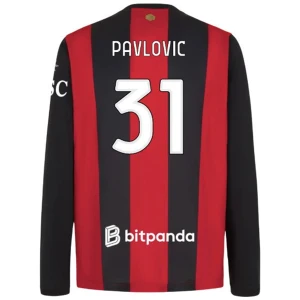 Maglia Calcio AC Milan Pavlovic #31 2026-27 Prima Uomo Manica Lunga