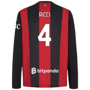 Maglia Calcio AC Milan Ricci #4 2026-27 Prima Uomo Manica Lunga