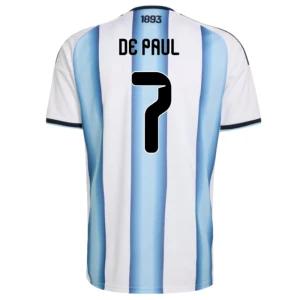Maglia Calcio Argentina De Paul #7 Mondiali 2026 Prima Uomo