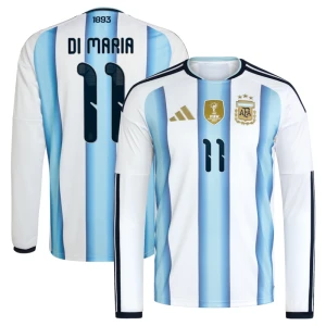 Maglia Calcio Argentina Di Maria #11 Mondiali 2026 Prima Uomo Manica Lunga