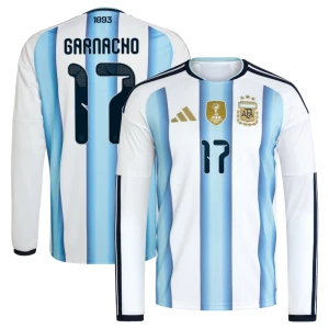 Maglia Calcio Argentina Garnacho #17 Mondiali 2026 Prima Uomo Manica Lunga