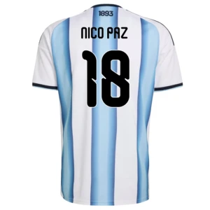 Maglia Calcio Argentina Nico Paz #18 Mondiali 2026 Prima Uomo