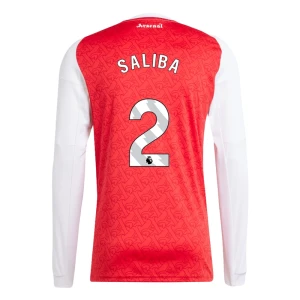 Maglia Calcio Arsenal FC William Saliba #2 2025-26 Prima Uomo Manica Lunga