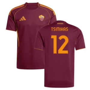 Maglia Calcio AS Roma Tsimikas #12 2025-26 Prima Uomo