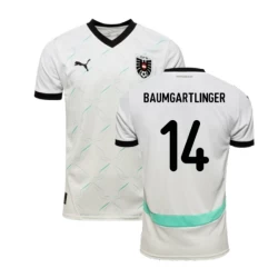Maglia Calcio Austria Baumgartlinger #14 Europei 2024 Trasferta Uomo