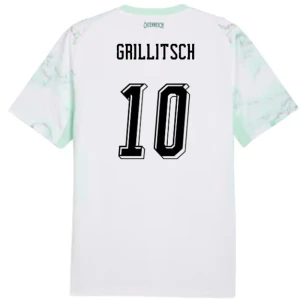 Maglia Calcio Austria Grillitsch #10 Mondiali 2026 Trasferta Uomo