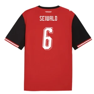 Maglia Calcio Austria Seiwald #6 Mondiali 2026 Prima Uomo