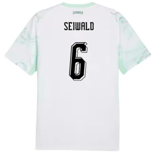 Maglia Calcio Austria Seiwald #6 Mondiali 2026 Trasferta Uomo