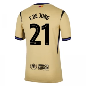 Maglia Calcio Barcellona 2025-26 UCL Frenkie de Jong #21 Trasferta Uomo