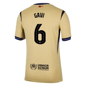 Maglia Calcio Barcellona 2025-26 UCL Gavi #6 Trasferta Uomo