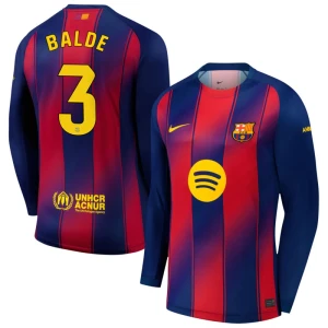 Maglia Calcio Barcellona Balde #3 2025-26 Prima Uomo Manica Lunga