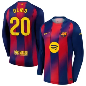 Maglia Calcio Barcellona Dani Olmo #20 2025-26 Prima Uomo Manica Lunga