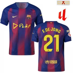 Maglia Calcio Barcellona Frenkie de Jong #21 2025-26 Clasico Prima Uomo