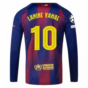 Maglia Calcio Barcellona Lamine Yamal #10 2025-26 Champions League Prima Uomo Manica Lunga