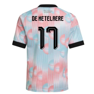 Maglia Calcio Belgio De Ketelaere #17 Mondiali 2026 Trasferta Uomo