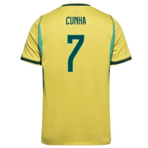 Maglia Calcio Brasile Cunha #7 Mondiali 2026 Prima Uomo
