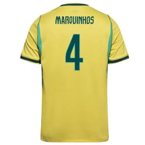 Maglia Calcio Brasile Marquinhos #4 Mondiali 2026 Prima Uomo