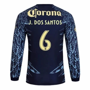 Maglia Calcio Club América 2025-26 J. DOS SANTOS #6 Trasferta Uomo Manica Lunga