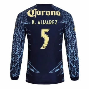 Maglia Calcio Club América 2025-26 K. ALVAREZ #5 Trasferta Uomo Manica Lunga