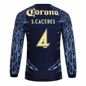 Maglia Calcio Club América 2025-26 S. CACERES #4 Trasferta Uomo Manica Lunga