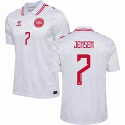 Maglia Calcio Danimarca Jensen #7 Europei 2024 Trasferta Uomo
